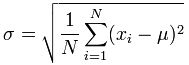 Population Standard Deviation Formula (σ)